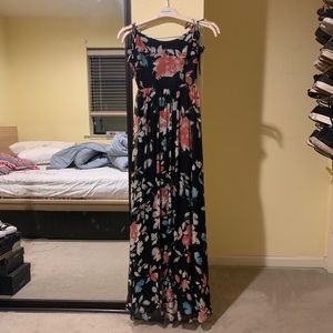 Dress the Population black floral maxi dress